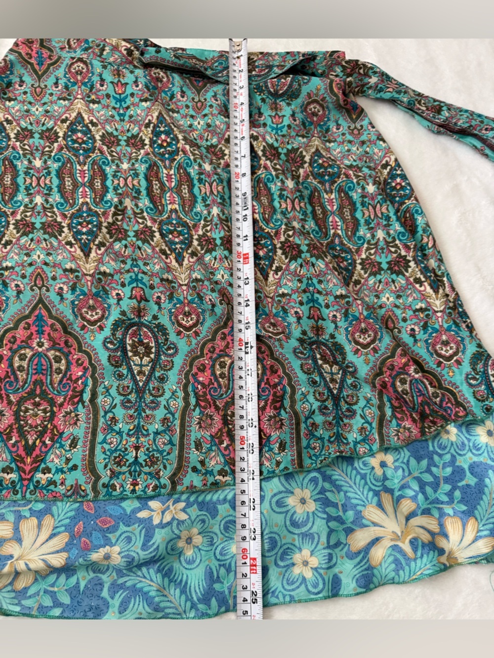 Earthbound Trading Co Wrap Skirt One Size Boho Paisley Floral Festival Gypsy OS - Picture 5 of 7